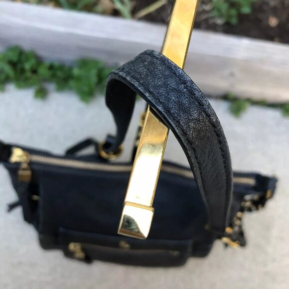 ELLIOTT LUCA Crossbody Purse Women's Black Leather Zipper Travel Shoulder Bag - Picture 8 of 11